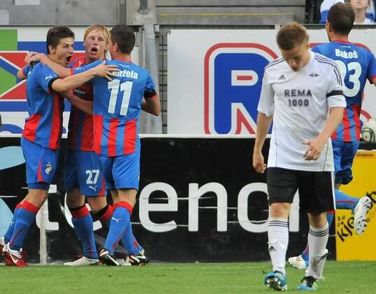 Quali UEFA Champions League Rosenborg Trondheim v Viktoria Plzen 0:1 25.07.2011 Viktoria Plzen jubler etter scoriing av Vaclav Pilar 