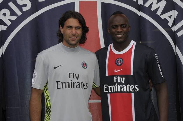 Salvatore Sirigu und Mohamed Sissoko - Pressetermin bei Paris Saint Germain (PSG) - - 