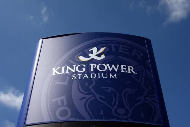 Football - Pre-season Friendly - Leicester City A general view at the King Power Stadium  o0 Schriftzug England Sportstätte Detail Stadion Schild Objekte