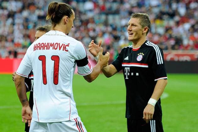 FC Bayern München - AC Mailand, Bastian Schweinsteiger-Zlatan Ibrahimovic 