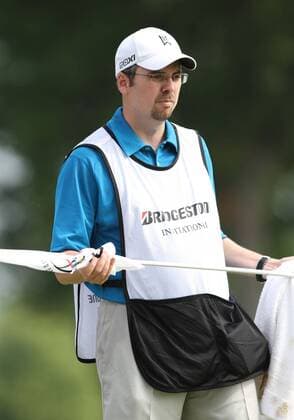August 05 2011: Tiger Woods caddie Bryon Bell during the World Golf Championships-Bridgestone Invitational second round of play at Firestone Country Club in Akron, OH. PGA Golf Herren AUG 05 WGC Bridgestone Invitational - Second Round Icon1108051565 EDITORIAL USE ONLY
