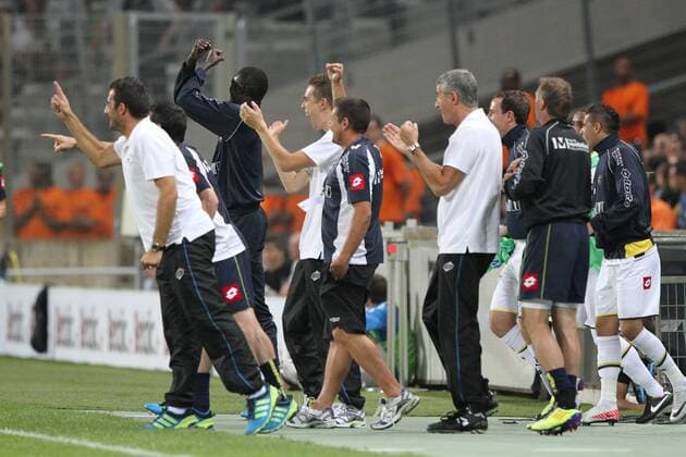 Jubel bei Sochaux --- Ligue 1 2011 2012 - Olympique Marseille vs FC Sochaux --- 