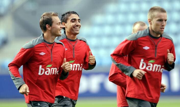 Training Nationalteam Norwegen 08.08.2011 - L-R: Vadim Demidov - Mohammed Abdellaoue - Espen Ruud 