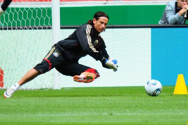 08.08.2011, Länderspiel 2011, Deutschland - Brasilien, Trainingseinheit DFB A-Team, Tim WIESE Einzelbild, Action