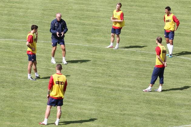 09.08.2011 LEGNICA-STADION (POLISH NATIONAL FOOTBALL TEAM PRACTISE; TRAINING CAMP BEFORE INTERNATIONAL FRIENDLY GAME) - FRANCISZEK SMUDA - TRENER, HEAD COACH (C); POLSKA TRENING -  20110809CSLG0002 o0 Totale