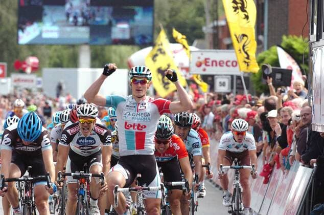 Eneco Tour 2011, 2. Etappe: Aalter - Ardooie; Omega Pharma-Lotto 2011, Garmin - Cervelo 2011, Saxo Bank - Sungard 2011, Veranda s Willems - Accent 2011, Team Sky 2011, Andre Greipel , Tyler Farrar, Baden Cooke , Jempy Drucker , Edvald Boasson