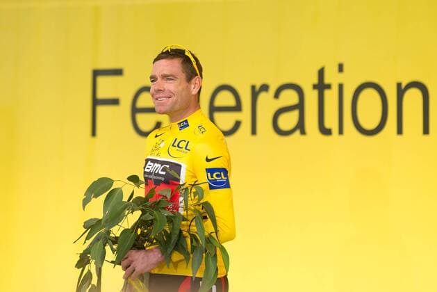 Tour de France winner Cadel Evans of Australia reacts during his homecoming victory parade in Melbourne, Australia - 