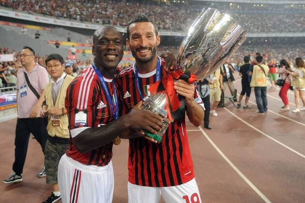 CLARENCE SEEDORF, GIANLUCA ZAMBROTTA - AC Mailand - Italienischer Super Cup in Peking - o00 Asien Asienreise