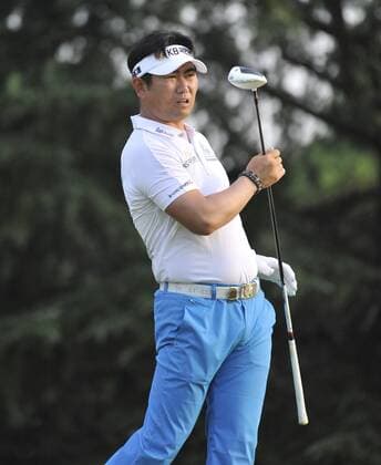 Y.E. Yang of the Republic of Korea hits his tee shot on the 10th hole during the second round of the 93rd PGA Golf Herren Championship at the Atlanta Athletic Club on August 12, 2011 in Johns Creek, Georgia.  BKX2011081218