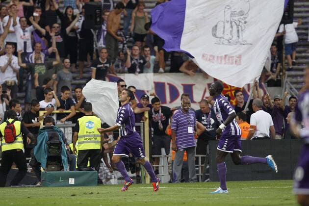Joie de Paulo Machado (Toulouse) apres son but Football : Toulouse FC Dijon FCO - Ligue 1 - 13.08.2011 - GwendolineLeGoff Panoramic 