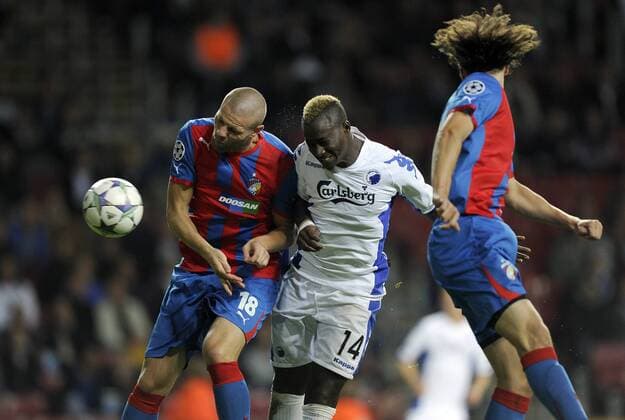 Champions League Play off FC Kopenhagen-Viktoria Pilsen David Bystron, Viktoria Plzen., Dame N Doye, FCK FC Kobenhavn.