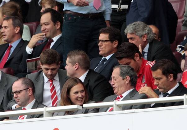 Englands Fabio Capello ignores Liverpools Steven Gerrard Barclays Premier League, Arsenal FC London vs Liverpool FC. 20th August, 2011 EDITORIAL USE ONLY. No use with unauthorised audio, video, data, fixture lists, club league logos or live services. Online in-match use limited to 120 images, no video emulation. No use in betting, games or single club league player publications. o0 Nationalteam