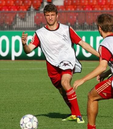 22. 08 .2011 Zürich Letzigrund Stadion , Abschlusstraining FC Bayern München vor dem Champions League Quali Spiel gegen den FC Zürich Im Bild : Thomas Müller (FC Bayern München) 