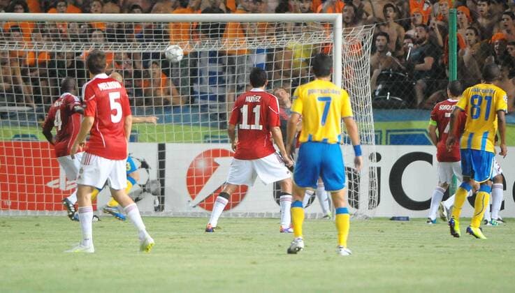 APOEL Nicosia - Wisla Krakow, BRAMKA GOL 1-0 SERGEI PAREIKO,  20110823NB027