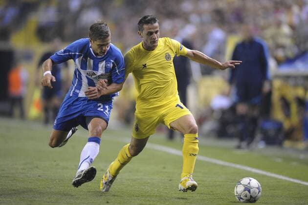 Javier Camunas player of Villarreal and Rurik Gislason player of Odense, Villarreal CF - Odense BK --- 