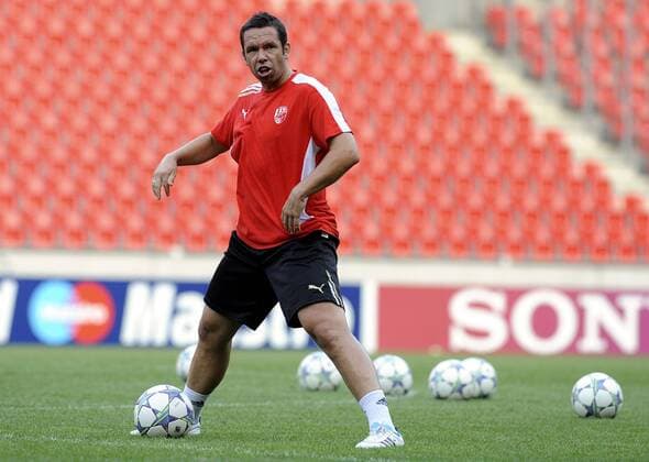 Pavel Horvath, captain of FC Viktoria Plzen during training on August 23, 2011 ahead of the Champions League qualification soccer match against FC Kopenhagen which will be played in Prague on August 24. (CTKxPhoto KaterinaxSulova)  CTKPhoto69201108230856001