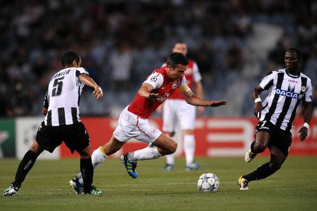 DANILO Udinese, Robin VAN PERSIE Arsenal, Emmanuel BADU Udinese - Champions League Quali - Udinese Calcio - Arsenal FC London -