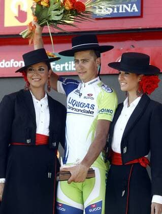 Vuelta de Espana 2011 - 6. Etappe: Ubeda - Cordoba --- Etappensieger Peter Sagan (SVK Liquigas) ---  o0 Siegerehrung Girl Hostess