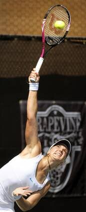 Aug. 27, 2011 - Grapevine, TX, USA - Sabine Lisicki of Germany serves during the finals of the Texas Open tennis tournament in Grapevine, Texas, Saturday, August 27, 2011. Women s final at the Texas Tennis Open - ZUMAm67