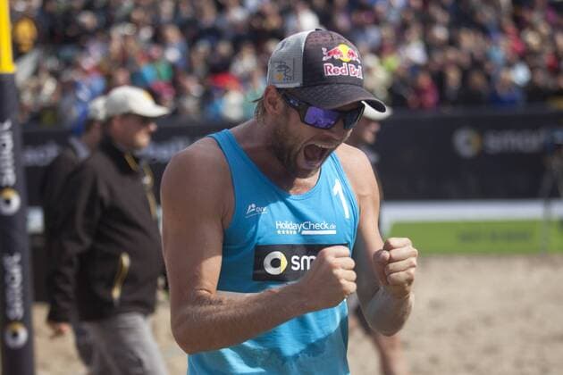 Germany, Beachvolleyball, Deutsche smart Beachvolleyballmeisterschaft Timmendorfer Strand 2011, Maenner, Finale, Winner of the Match Julius Brink xHOCHxZWEIx xThomasxVictorx