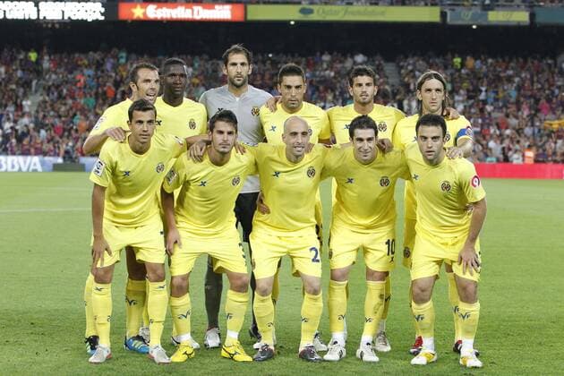 Villarreal team group line-up, AUGUST 29, 2011 - Football Soccer : Spanish Liga Espanola match between Barcelona and Villarreal, Villarreal starting team, at the Camp Nou Stadium, Barcelona, Spain, August 29, 2011.  (heha004097)
