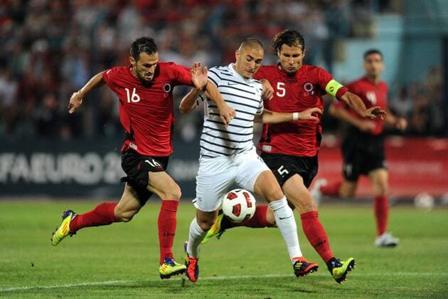 Karim BENZEMA (FRA) - Lorik CANA (ALB) - Admir TELI (ALB) -- UEFA EURO 2011 Quali in Tirana - Albanien vs Frankreich -- AnthonyBIBARD 