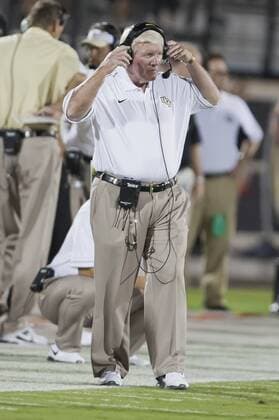 September 3, 2011: Central Florida head coach George O Leary during NCAA College League USA Football game action between the Charleston Southern Buccaneers and Central Florida Knights. Central Florida defeated Charleston Southern 62-0 at Bright House Networks Stadium in Orlando, Fl. NCAA College League USA Football: Charleston Southern vs Central Florida SEPT 03 - ZUMAcg2