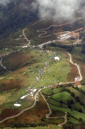 Vuelta a Espana 2011, 15. Etappe: Aviles - Alto de L Angliru (LAngliru) - Serpentinen des Alto de L Angliru 