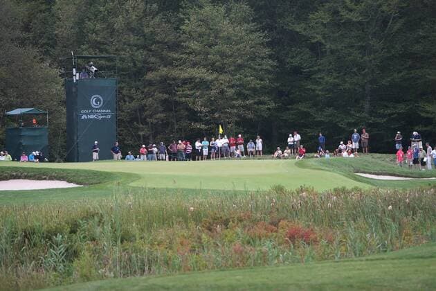 04 SEP 2011: The third green during the Third Round of the Deutsche Bank Championship at TPC Boston, Norton, Massachusetts on September 4, 2011. PGA Golf Herren SEP 04 Deutsche Bank Championship - Third Round Icon482110904070 o0 Totale Golfplatz Sportstätte USA EDITORIAL USE ONLY