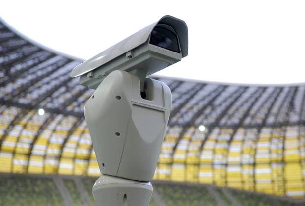 05.09.2011, Gdansk - Überwachungskamera in der PGE-Arena - Austragungsort der UEFA EURO 2012 ---  o0 Symbol Einzelbild Detail Überwachung Kontrolle Kamera Objekte Technik Kameratechnik