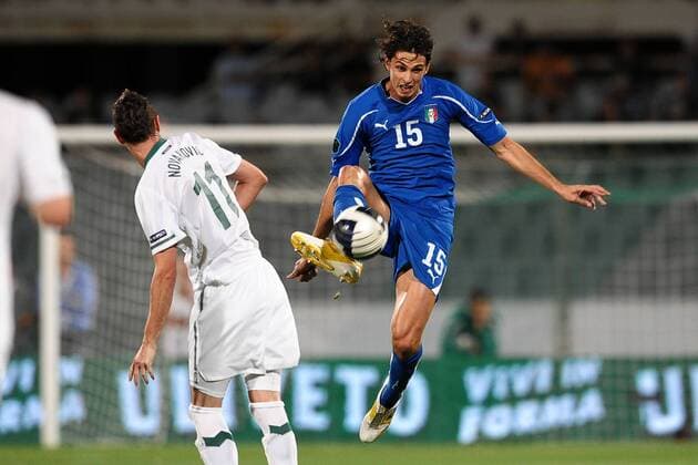 Milivoje NOVAKOVIC Slovenia, Andrea RANOCCHIA Italia Firenze 6 9 2011 Stadio Artemio Franchi, Football 2011 Italien - Slowenien, Qualifikation Euro - andreaxstaccioli