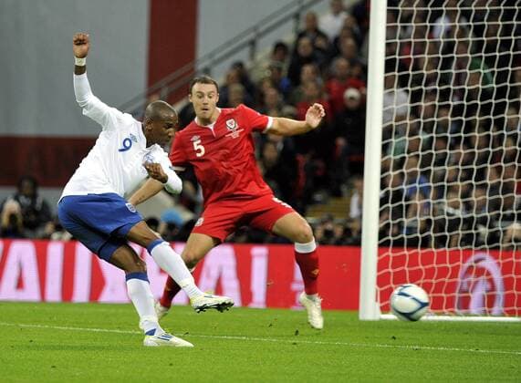 Football European Championship 2012 Qualifying England v Wales Ashley Young fires England ahead 