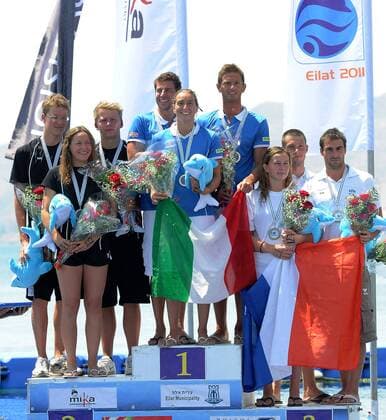 EILAT, Israel (ISR) 06 - 11 September 2011 European Open Water Swimming Championships day 02 Team Events Gold medal - Italy FERRETTI Luca, BRUNI Rachele, ERCOLI Simone, Silver Medal Germany - MUFELS Rob, RIJKENS Hendrik , ZIHSLER Svenja Bronze medal France - CATTIN VIDAL Damien , CODEVELLE Coralie, FRAYSSE Sebastien GIORGIOXSCALA