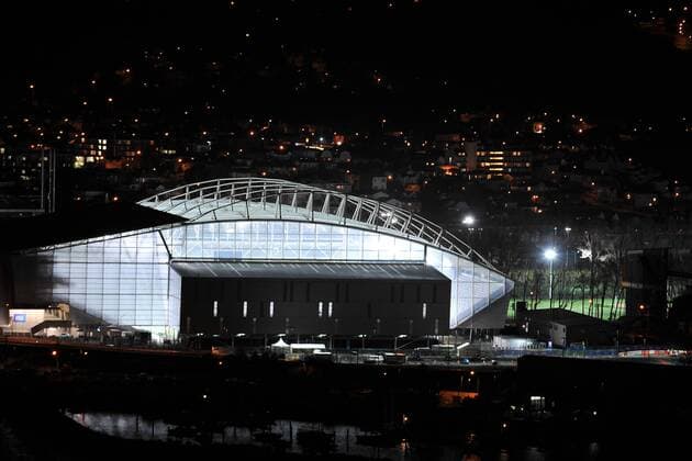 10.09.2011 View of the Otago Stadium at night on the eve of the RWC Pool B match - Dunedin (New Zealand). xStevenxHightx  ActionPlus11207115 o0 totale SportstÃ¤tte Stadion