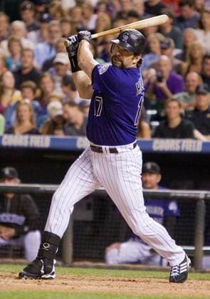 Sept. 9, 2011 - Denver, Colorado, U.S. - MLB Baseball Herren USA Baseball - Colorado Rockies first baseman TODD HELTON hits during a 1-4 loss to the Cincinnati Reds at Coors Field. MLB Baseball Herren USA 2011 - Reds Beat Rockies 4-1 - ZUMAm92