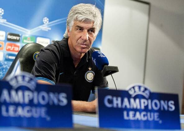 Gian Piero Gasperini, coach of (Inter Mailand) speaking to the media during the press conference before the UEFA Champions League match 