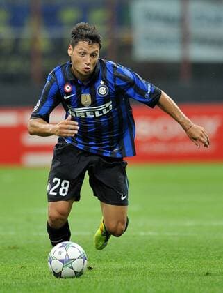 Mauro Zarate (Inter) Milano 14 9 2011 Stadio Giuseppe Meazza Serie A 2011 2012 UEFA Champions League Football Calcio - Inter Mailand Vs Trabzonspor - allexsabba