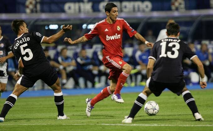 Zagreb, 14.09.2011. - Champion League, Group D, Maksimir Stadium, GNK Zagreb (blue) - Real Madrid CF (red) 0:1 Angel Di Maria and adrian Callelo, Tonel