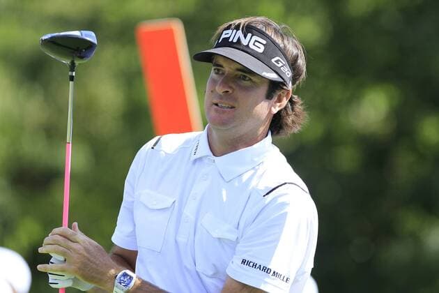 15 September 2011: PGA Golf Herren Pro, Bubba Watson tries to impart some English on his tee shot on the 11th hole during the first round of the 2011 BMW Championship at Cog Hill Golf Club in Lemont, Illinois. PGA Golf Herren Golf: Sep 15 BMW First Round Icon518110915033 EDITORIAL USE ONLY