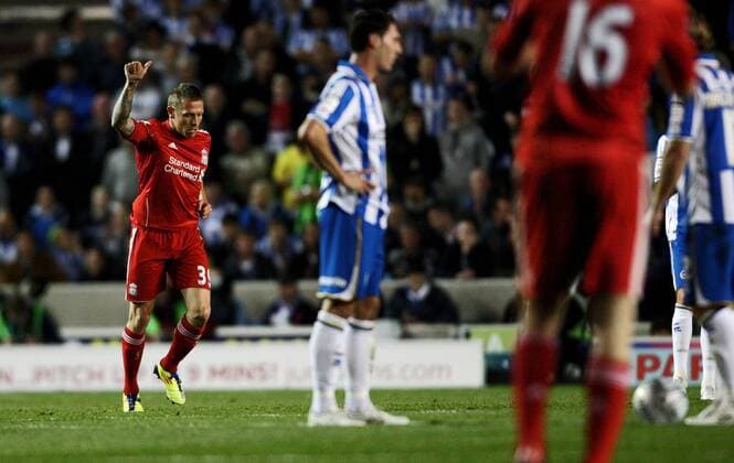Brighton & Hove Albion - Liverpool FC, Liverpool s Craig Bellamy scores the opening goal of the match 21 09 2011 x --- POLxUSAxONLY