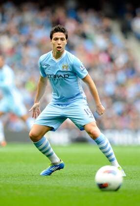 Samir Nasri of Manchester City Barclays Premier League Manchester City v Everton 24th September, 2011 EDITORIAL USE ONLY. No use with unauthorised audio, video, data, fixture lists, club league logos or live services. Online in-match use limited to 120 images, no video emulation. No use in betting, games or single club league player publications.