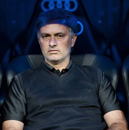 Real CF Madrid - Rayo Vallecano, Jose Mourinho, coach of Real Madrid, sitting in the bench before the match 