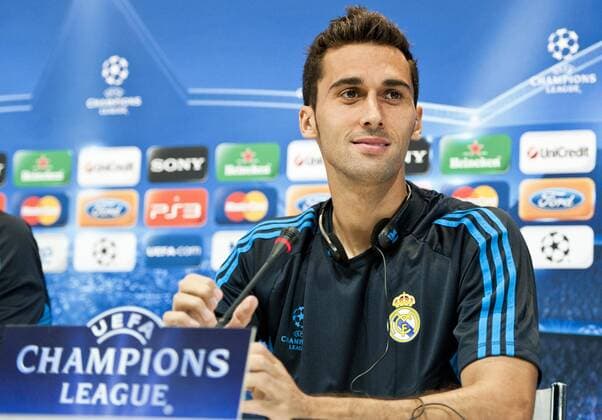 Alvaro Arbeloa, player of Real Madrid CF, speaks to the media in a press conference before theUEFA Champions League match between his team - Valdebebas, Madrid, 26 09 2011 