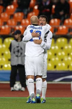 Mauro Zarate Inter Celebration UEFA Champions League 2011 2012 CSKA Moscow vs Inter Milan xPaoloxNuccix PaoloX Nucci