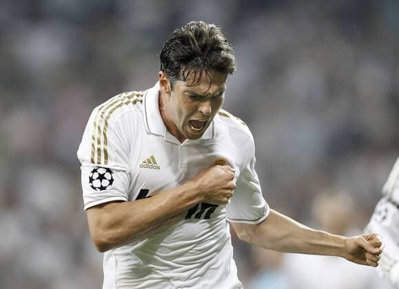 Real Madrid s Kaka celebrates during UEFA Champions League, Real CF Madrid - AFC Ajax Amsterdam ---- (201109275082)