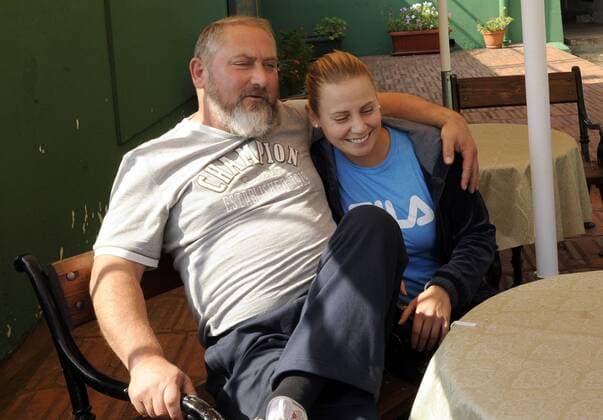 TENNIS - JELENA DOKIC, Australian tennis player, in Belgrade, Serbia, at press conference, with her father DAMIR DOKIC. Belgrade, 27.09.2011. NebojsaxParausic  o0 Familie privat Vater o00 Eltern