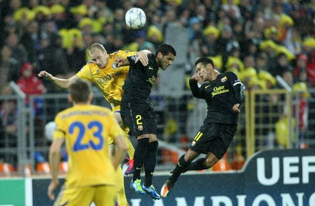 Champions League, Minsk, BATE Borisov - FC Barcelona, DANI ALVES THIAGO ALCANTARA  0S3G8751 o00 Barca