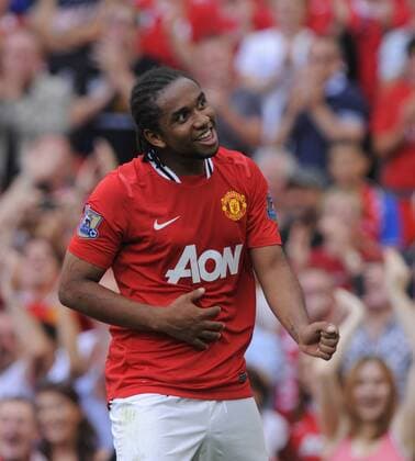 Anderson of Manchester United celebrates scoring by dancing the samba Barclays Premier League Manchester United v Norwich City 1st October, 2011 EDITORIAL USE ONLY. No use with unauthorised audio, video, data, fixture lists, club league logos or live services. Online in-match use limited to 120 images, no video emulation. No use in betting, games or single club league player publications.