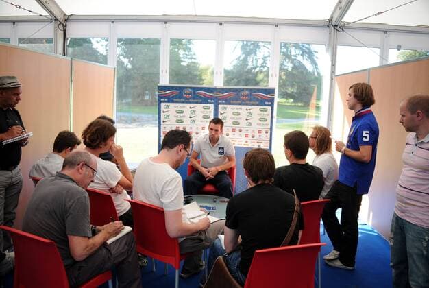 Anthony REVEILLERE - Clairefontaine - Football : Conference de presse EDF - 03 10 2011 AnthonyBIBARD FEP Panoramic 