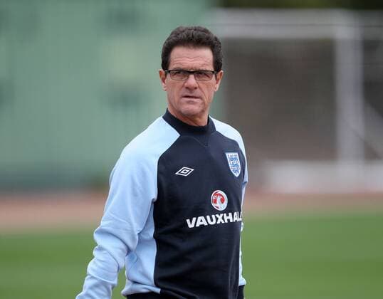 Englands Fabio Capello during training Training Training - England 4th October, 2011 EDITORIAL USE ONLY. No use with unauthorised audio, video, data, fixture lists, club league logos or live services. Online in-match use limited to 120 images, no video emulation. No use in betting, games or single club league player publications.